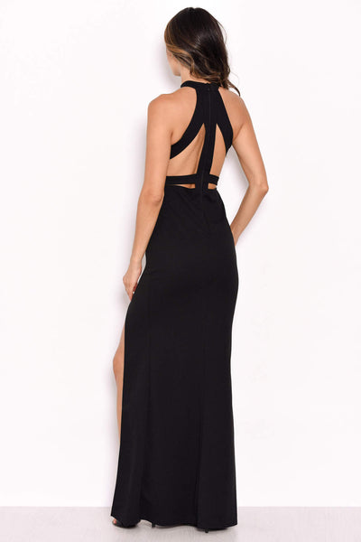 Black Mesh Detailing Maxi Dress – AX Paris