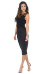 Black Mesh Detail Bodycon Dress