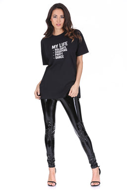 Black My Life Slogan T-Shirt