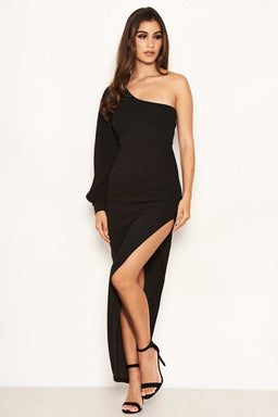 Black Maxi Dress | Black One Sleeve Maxi Dress | AX Paris