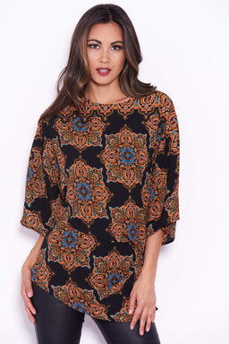 Black Paisley Top