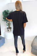 Black Paris Printed Oversized T-Shirt