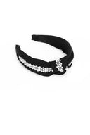 Black Pearl And Diamante Knot Headband