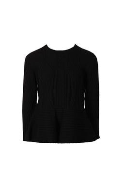 Black Peplum Knitted Jumper