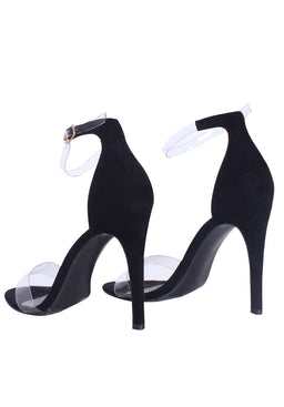 Black Perspex Strap Stilletto Heels
