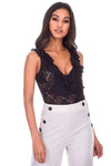Black Plunge Lace Bodysuit