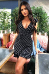 Black Polka Dot Ruffle Dress