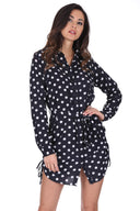 Black Polka Dot Shirt Dress