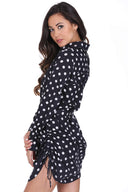 Black Polka Dot Shirt Dress