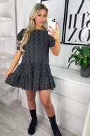 Black Polka Dot Smock Dress