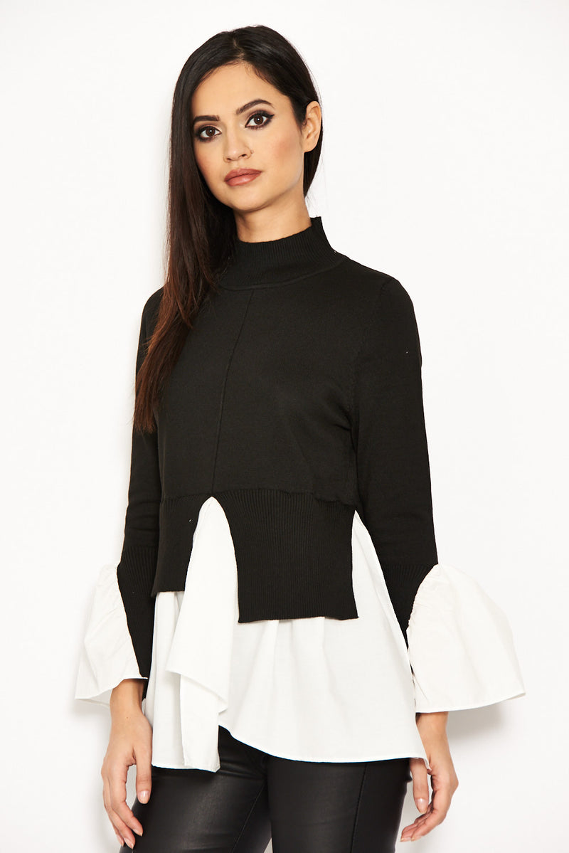 Black Polo Neck Shirt Jumper