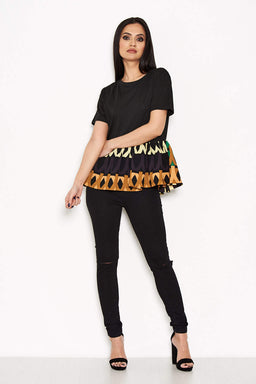 Printed Frill T-Shirt