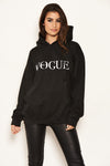 Black Printed Hoody