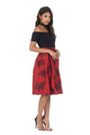 Black/Red Contrast 2 In 1 Dress