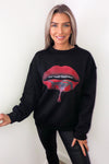 Black Red Lips Sweatshirt