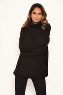 Black Roll Neck Knit Jumper