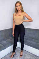 Black Ruched Bum Slinky Leggings