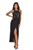 Black Sequin Maxi Dress
