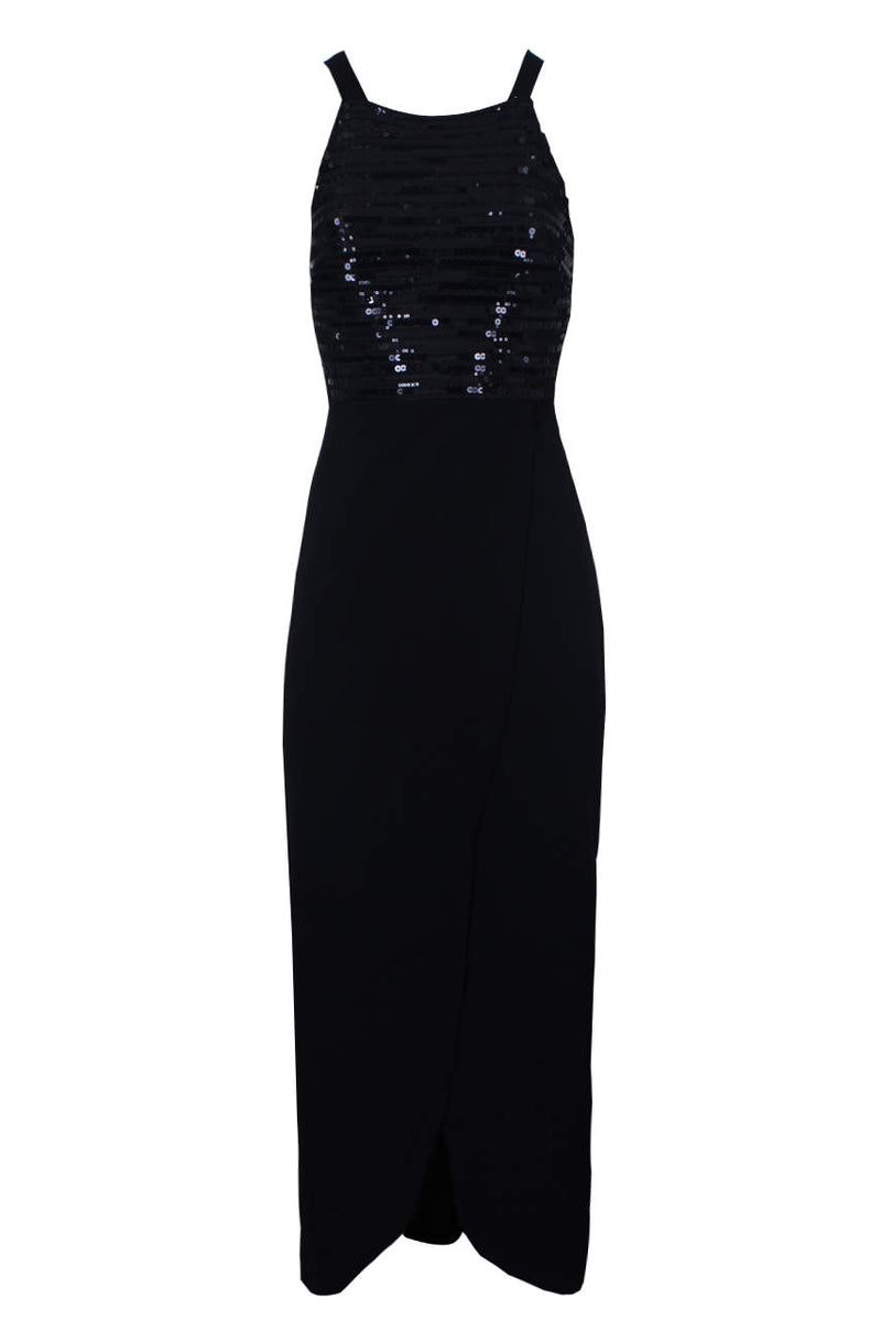 Black Sequin Maxi Dress