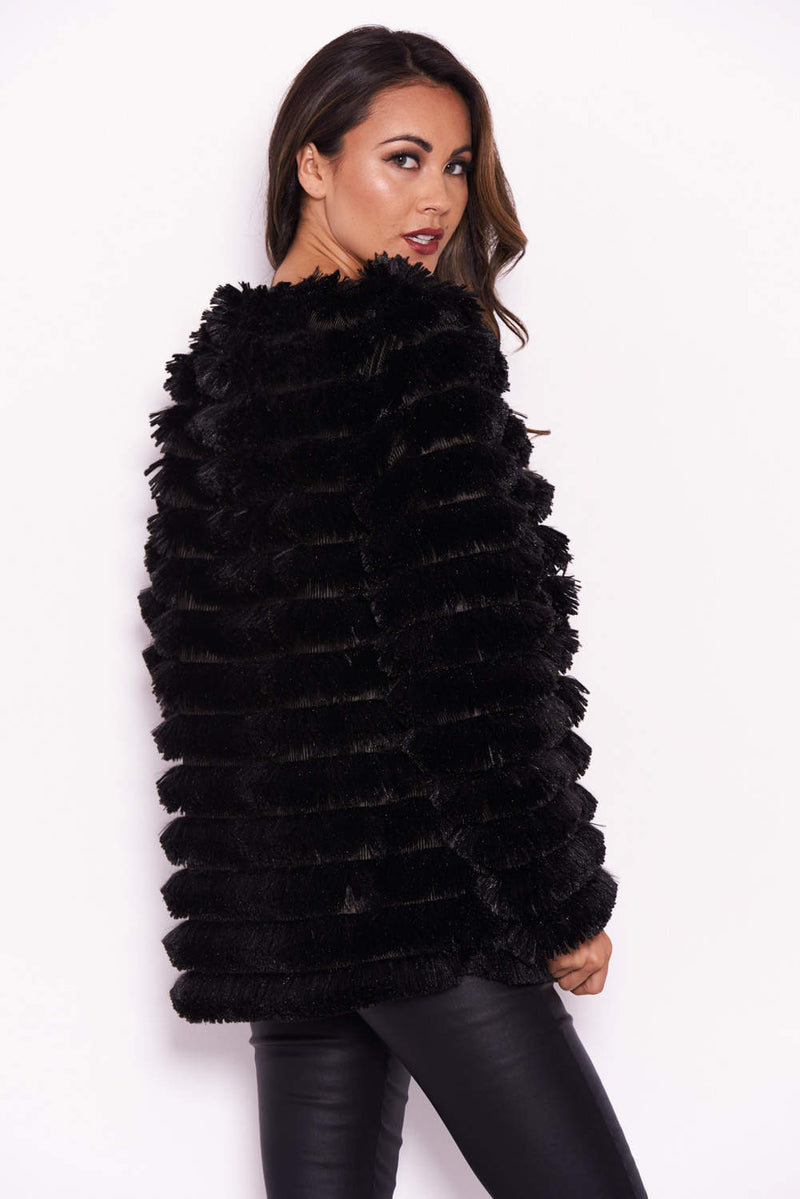 Black Short Faux Fur Coat