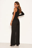 Black Sparkle One Sleeve Jumpsuit