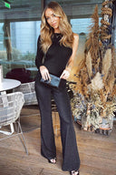 Black Sparkle One Sleeve Jumpsuit