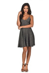 Black Sparkly Strappy Skater Dress