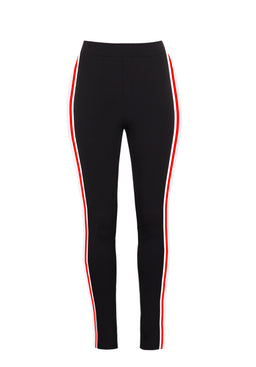 Black Stripe Detail Jersey Leggings