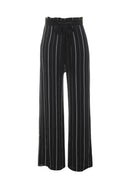 Black Striped Flared Trousers