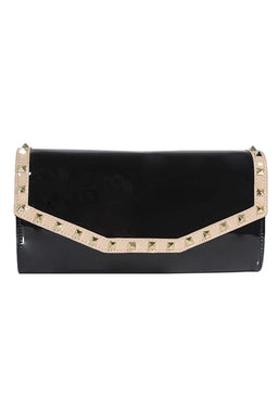 Black Studded Clutch Bag