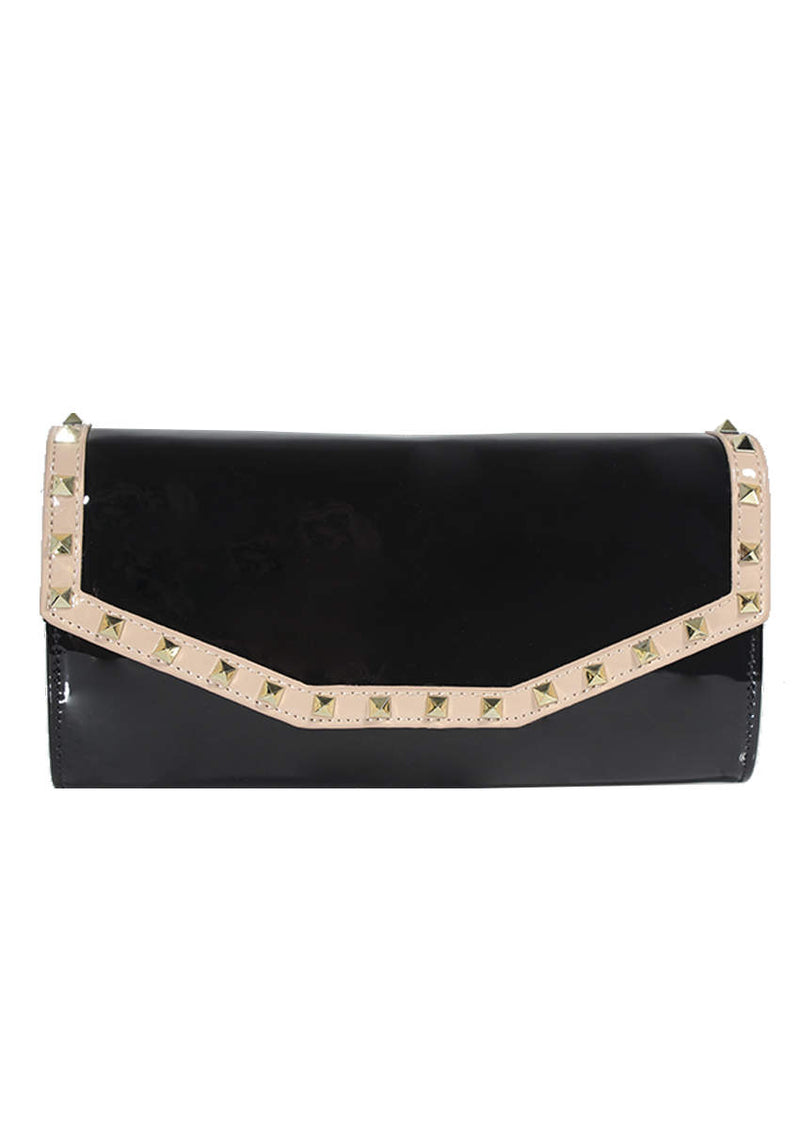 Black Studded Clutch Bag AX Paris