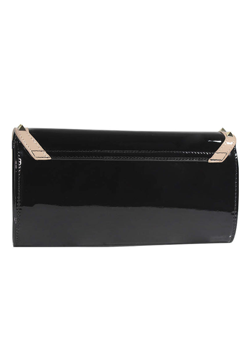 Black studded clutch bag best sale