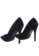 Black Suede Court Heel