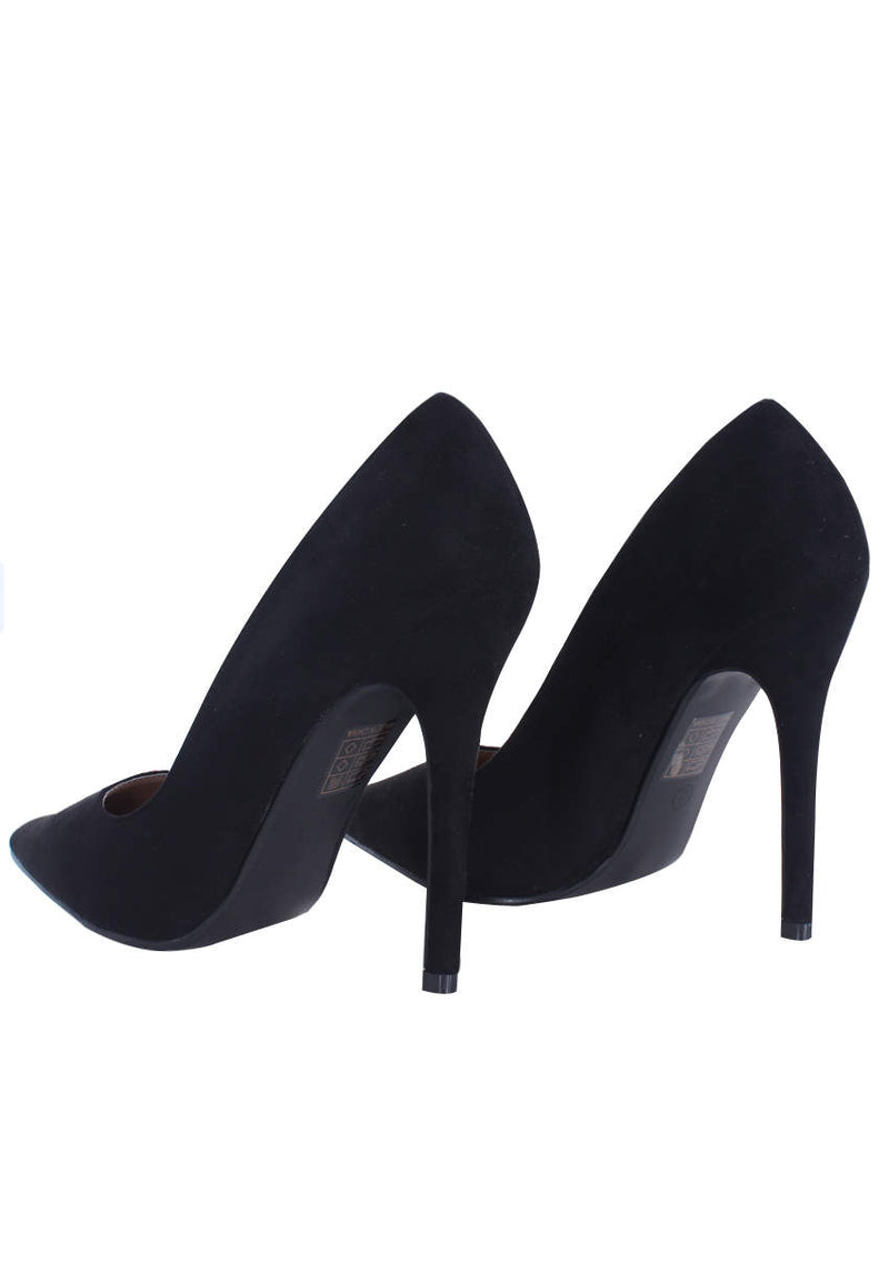 Black Suede Court Heel