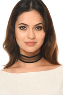 Black Thread Detail Choker Necklace