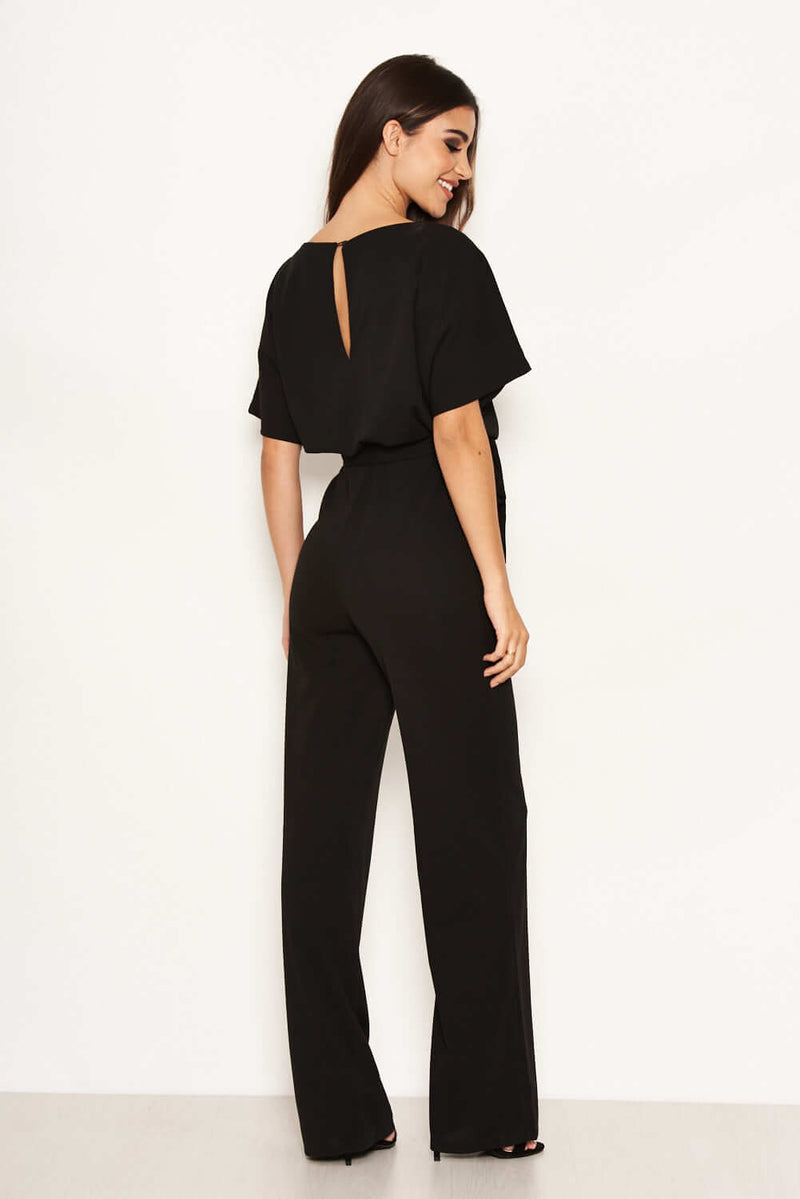 Black Tie Waist Jumpsuit