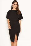 Black Tie Waist Midi Dress