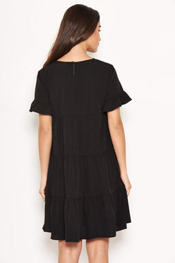 Black Tiered Frill Dress