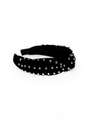 Black Velvet Studded Knot Headband