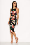 Black Floral Bodycon Dress