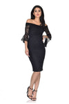 Black Bardot Lace Dress