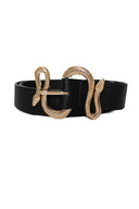 Black Chunky Snake Buckle Belt