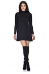 Black Knitted Mini Swing Dress