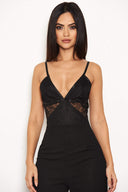 Black Lace Top Wide Leg Jumpsuit