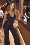 Black Lace Top Wide Leg Jumpsuit