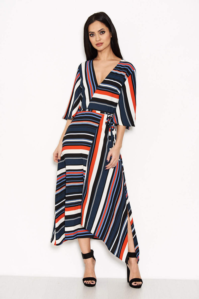 Block Colour Stripe Maxi Dress