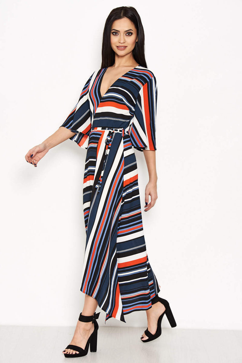 Block Colour Stripe Maxi Dress