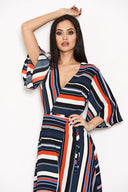 Block Colour Stripe Maxi Dress