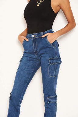 Blue Combat Style Jeans