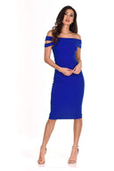 Blue Double Strap Midi Dress